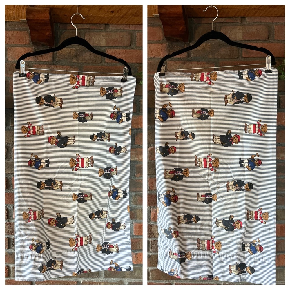 Ralph Lauren Striped Bedding Sheets with Character Design